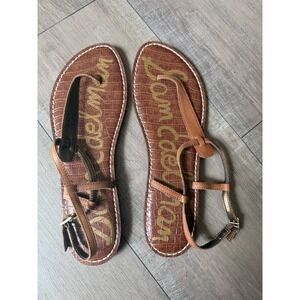 Sam Edelman Gigi Sandals Womens 11M Brown  T-Strap Flat
